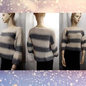 Womens Cotton Knit Stripped Sweater